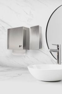 Toalheiro Quadra INOX Escovado Interfolhas - Imagem 2