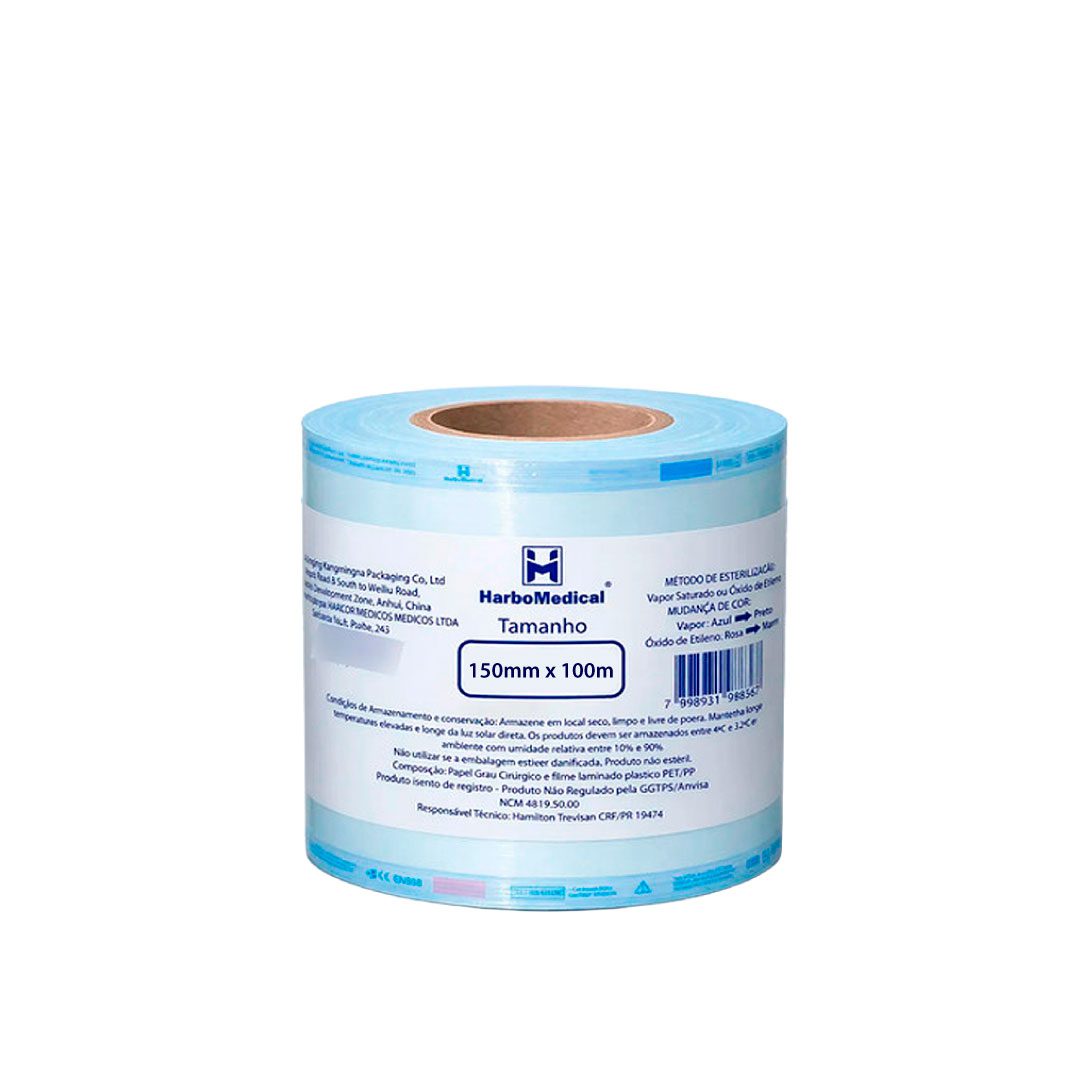 HARBO-15 Papel Grau Cirúrgico Harbo Rolo de 100m x 15cm - Imagem 1