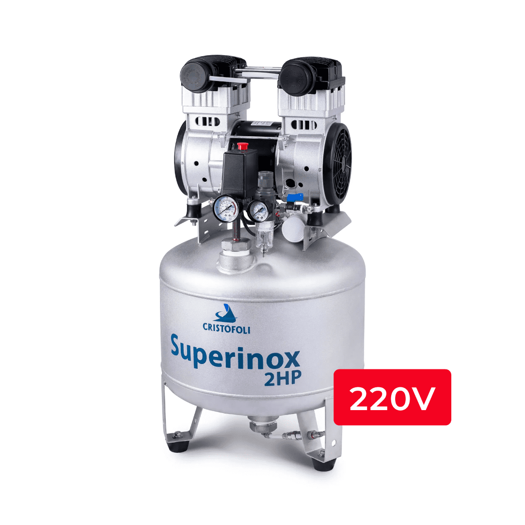 SUPERINOX-40L-220 Compressor de Ar Superinox Cristófoli 2HP 40L 220V - Imagem 1
