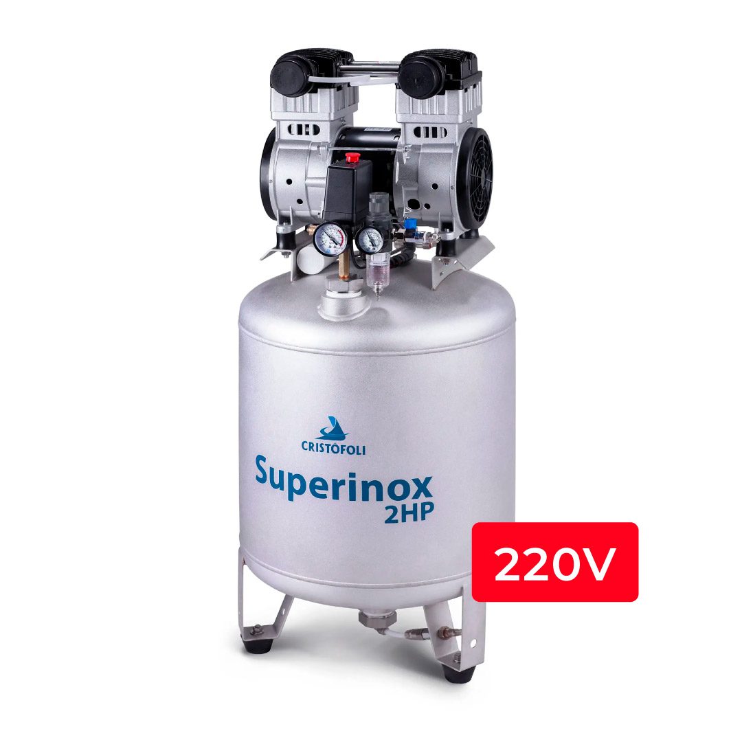 SUPERINOX-60L-220 Compressor de Ar Superinox Cristófoli 2HP 60L 220V - Imagem 1