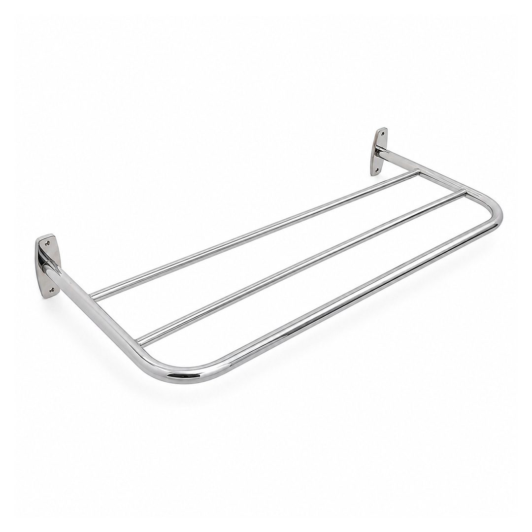 Porta Toalha Inox MOD02 01 Porta Toalhas Duplo Alumínio - Imagem 1